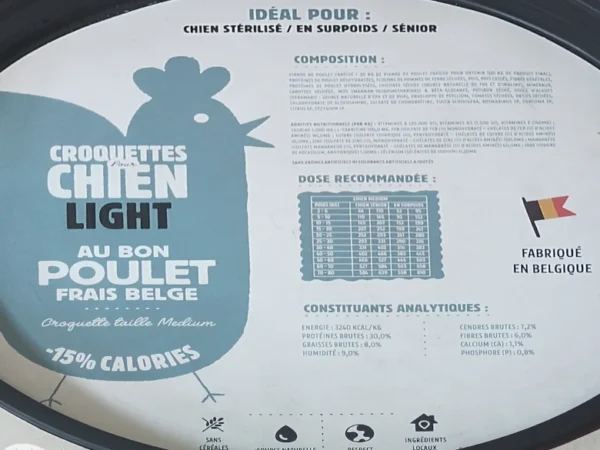 Croquettes light pour chien stérilisés, seniors ou en surpoids en vrac