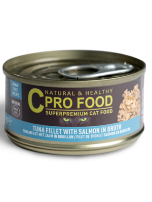 Filet de thon avec saumon en bouillon pour chats