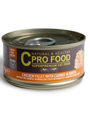 Filet poulet carotte en bouillon pour chats