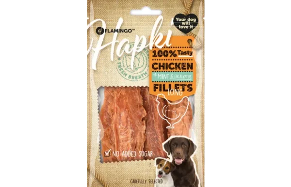 Friandises Hapki Lanières au poulet avec menthe et eucalyptus